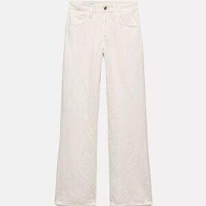 Zara Linen Blend Wide Leg Jeans